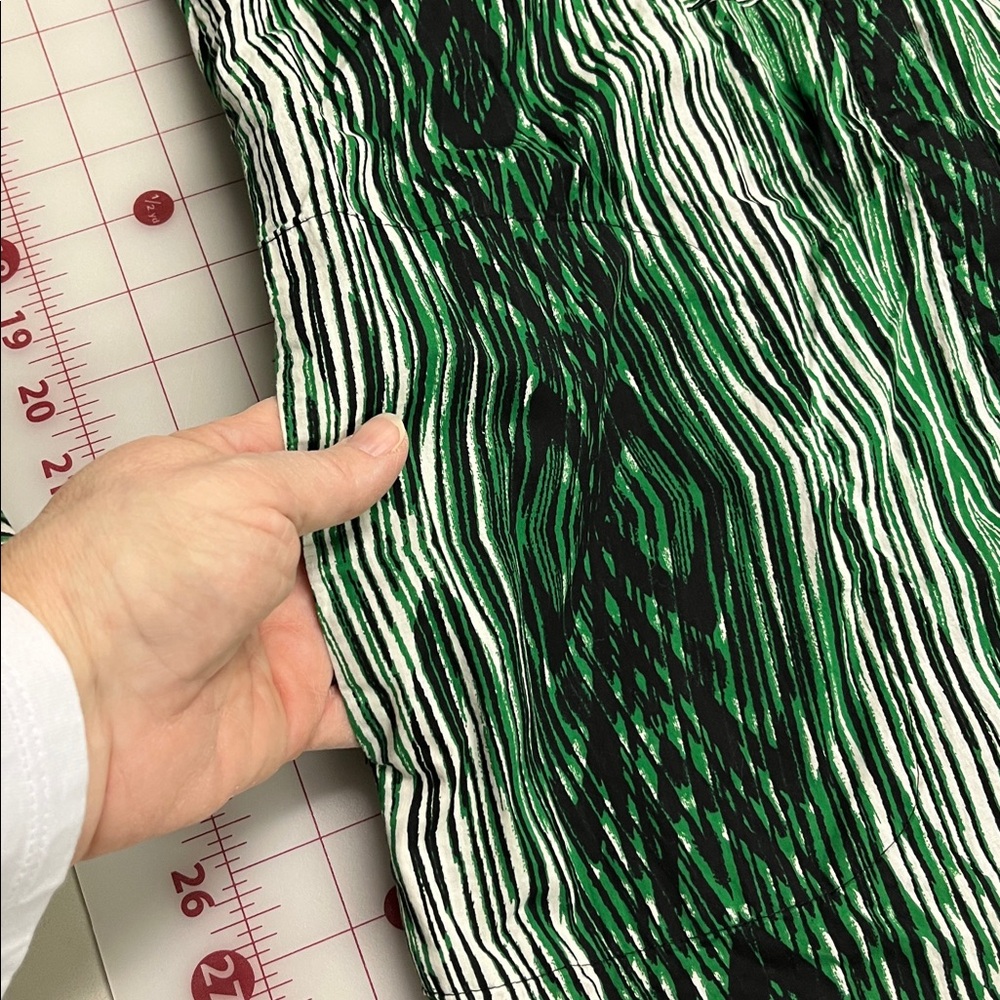 DEREK LAM FOR DESIGN NATION Career Preppy Green Woodgrain Cotton Shirtdress S - Picture 6 of 16